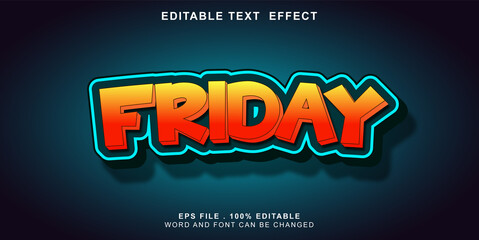 text effect editable friday