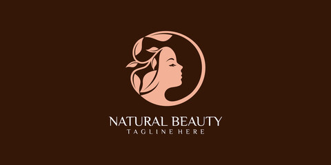 beauty women for salon with modern style logo design