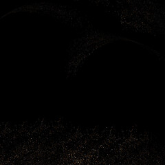 golden sparkling splashes on a black background.