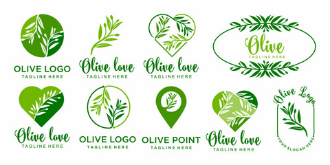 olive logo icon set . template vector design
