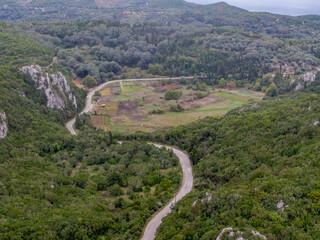 beautiful view of the mountains in corfu  greece