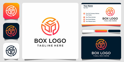Naklejka premium Storage box logo concept. vector logo template