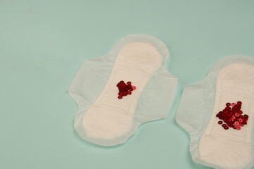 strip blood feminine hygiene menstruation protection top view