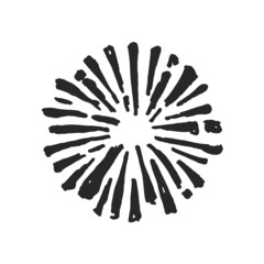 Obraz premium Sun burst. Trendy hand drawn retro sunburst. Bursting rays design elements for logo, tag, stamp, t shirt, banner, emblem. Vector illustration