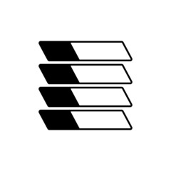 Steps black and white icon. Geometric figure illustration