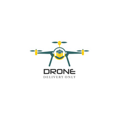 vector illustration of airplane logo with drone propeller, simple and attractive delivery drone logo Basic RGB