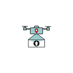 vector illustration of airplane logo with drone propeller, simple and attractive delivery drone logo Basic RGB
