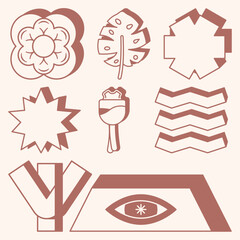 Collection Of Aesthetics Graphics Elements Line Illustration