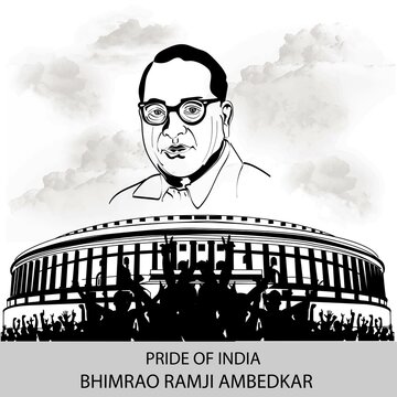Bhimrao Ambedkar. Dr. Bhimrao Ambedkar. B. R. Ambedkar. Jayanti Indian  Babasaheb day celebration Illustration, illustration of Indian constitution  day Stock Photo - Alamy