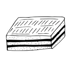 Jerbo cake vector illustration, hand drawing doodle