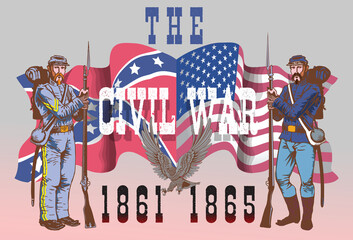 vector image of us civil war poster