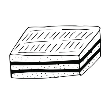 Jerbo cake vector illustration, hand drawing doodle