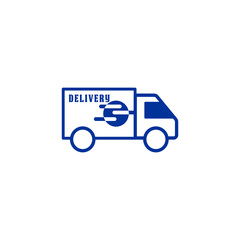 vector illustration of package delivery book car logo icon in orange, yellow, blue, black and white colors Basic RGB