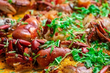 crabs in coconut milk sauce