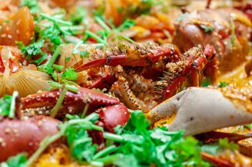 crabs in coconut milk sauce