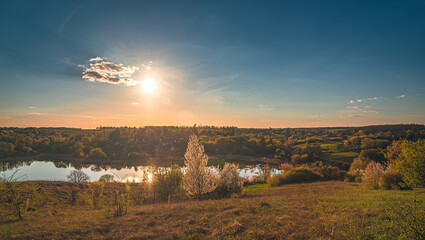 Spring evening landscape