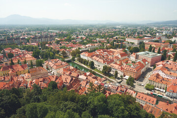 Fototapeta na wymiar panorama of ljubljana from the castle