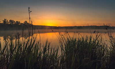 Sunrise on river