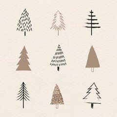 Christmas elements doodle pattern vector