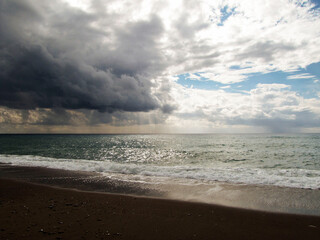 The Tyrrhenian Sea coast at the end of the beach season