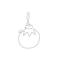 Christmas tree decoration. outline, art line, one line.