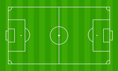 Football and soccer field vector illustrations. Green grass soccer field background isolated.