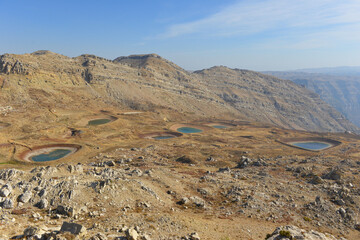 Mountains view in summer season. Lakes