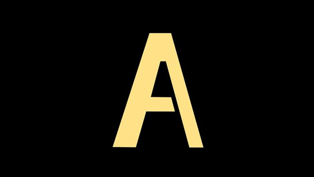 animation colored big letter A is thin and thick. cyclical