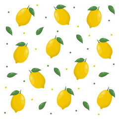 Lemon seamless pattern, vector pattern. On white background.