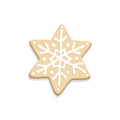 Christmas cookies set. Gingerbread for X-mas. Stars and home cookies form.