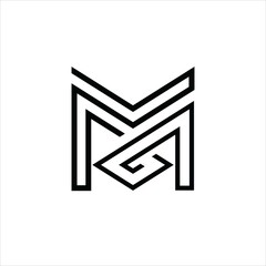 initials m g logo vector template line