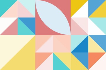 Minimal simple mosaic geometric colorful artistic background wallpaper design pattern