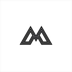 initials m logo vector template line