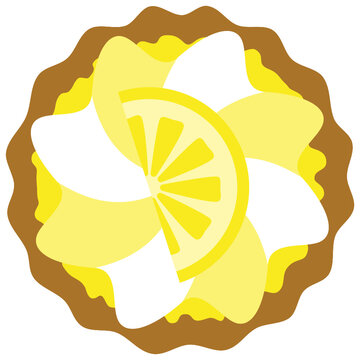 yellow lemon tart dessert top view clip art preview