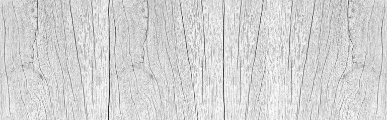 Panorama of White vintage wooden table top pattern texture and seamless background