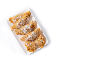 Spanish sweet stuffed pastry filled with angel hair