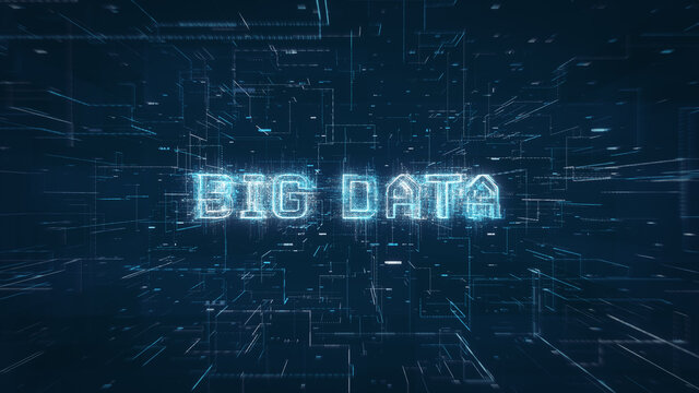Big Data title key word on a binary code digital network background