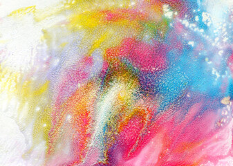 Abstract acrylic splash paint background. Splash of ink painting. Abstract paint texture on canvas. bright pastel colors.