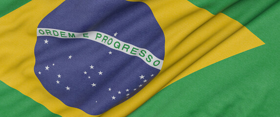 brazil flag background flying modern 3d