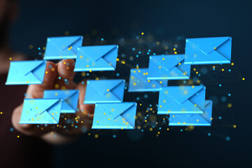 email on computer Businessman is working to important reminder