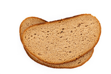Rye bread isolated on white background.