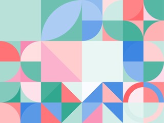 Minimal simple mosaic geometric colorful artistic background wallpaper design pattern