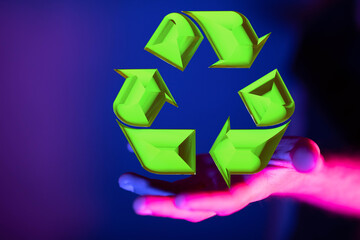 green recycling symbol for clean energy