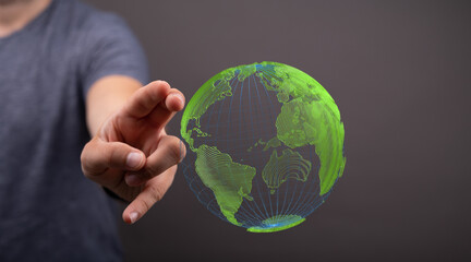 Ecology concept of green Earth globe made of leaves