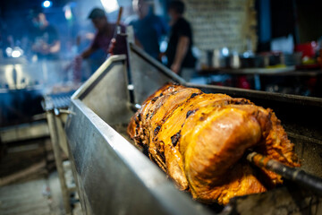 Traditional portuguese food - piglet roasted on charcoal