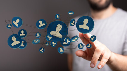 videoconference group of people talking in social network