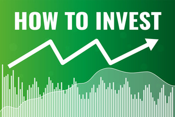 Words How To Invest on green finance background with gradient