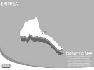 white isometric map of Eritrea elements gray background for concept map easy to edit and customize. eps 10