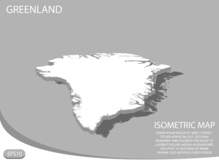 white isometric map of Greenland elements gray background for concept map easy to edit and customize. eps 10