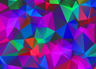 Geometric designs. Vector, multicolor geometric background. Triangles, vivid in the style of cubism of triangles. Vector art.